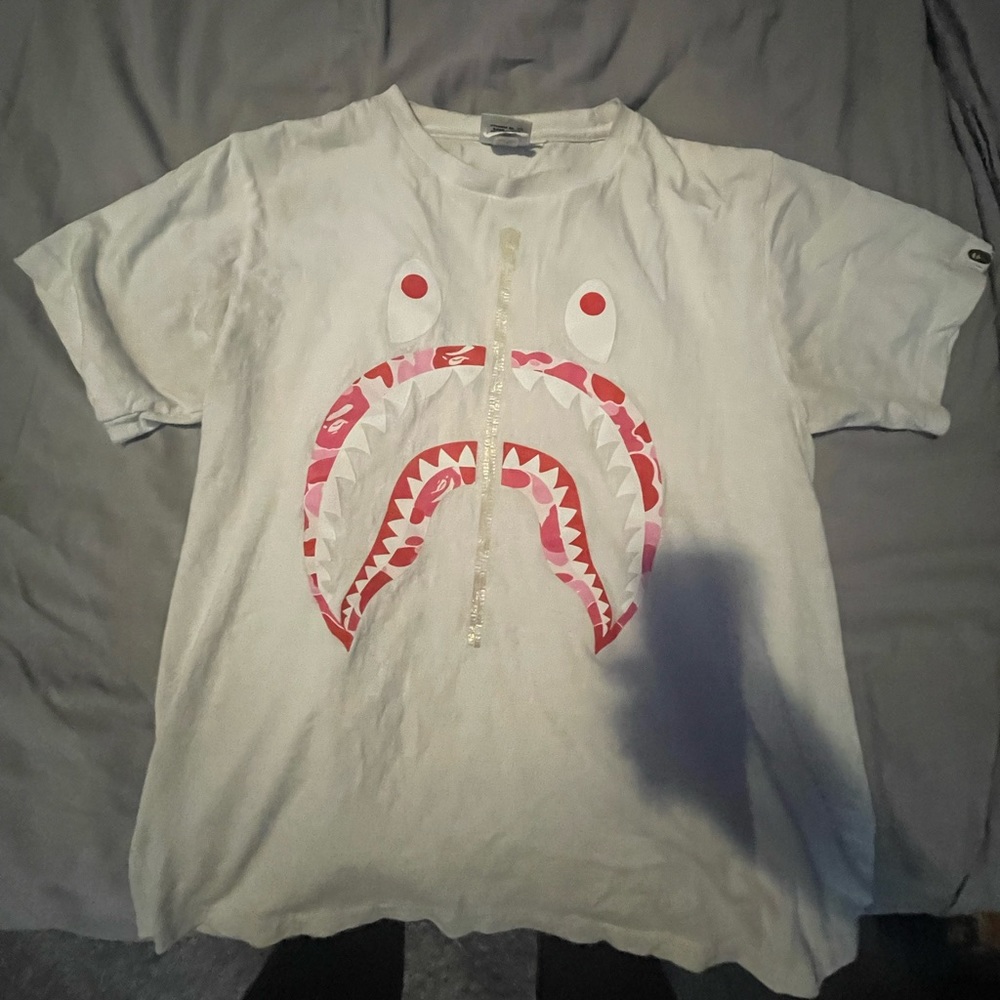 Pink bape shark t-shirt